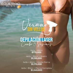 Depilación laser 5 sesiones combo